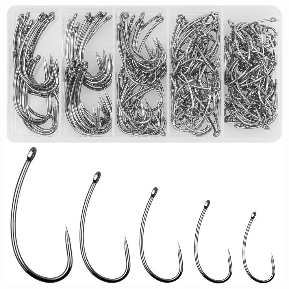 Fishing Hook Barbless - Kit d'hameçons circulaires sans ardillon pour