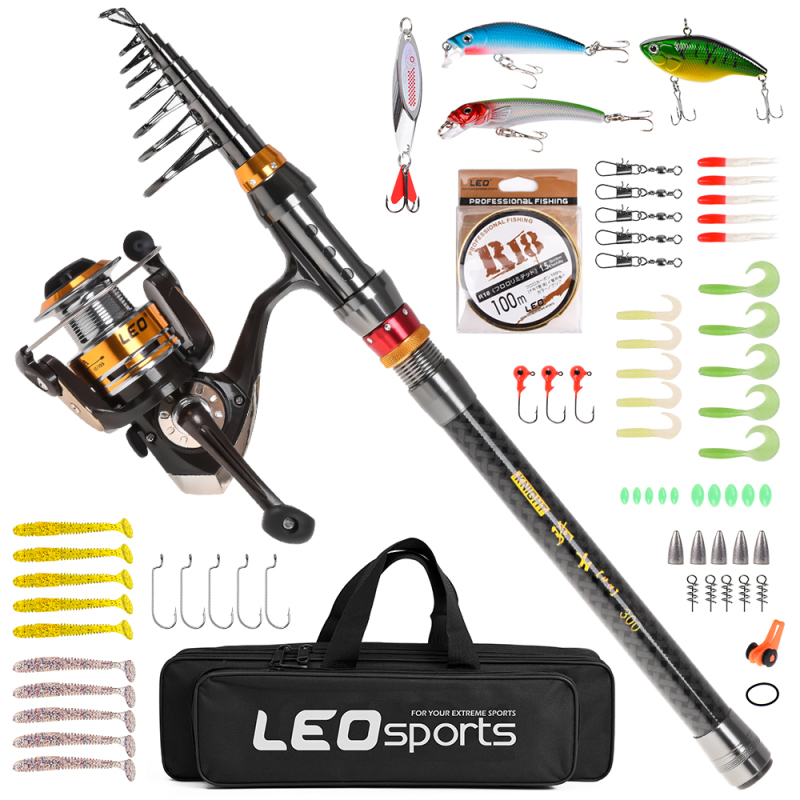 Fishing Hook Jig - Moulinet Spinning Télescopique en Fibre de