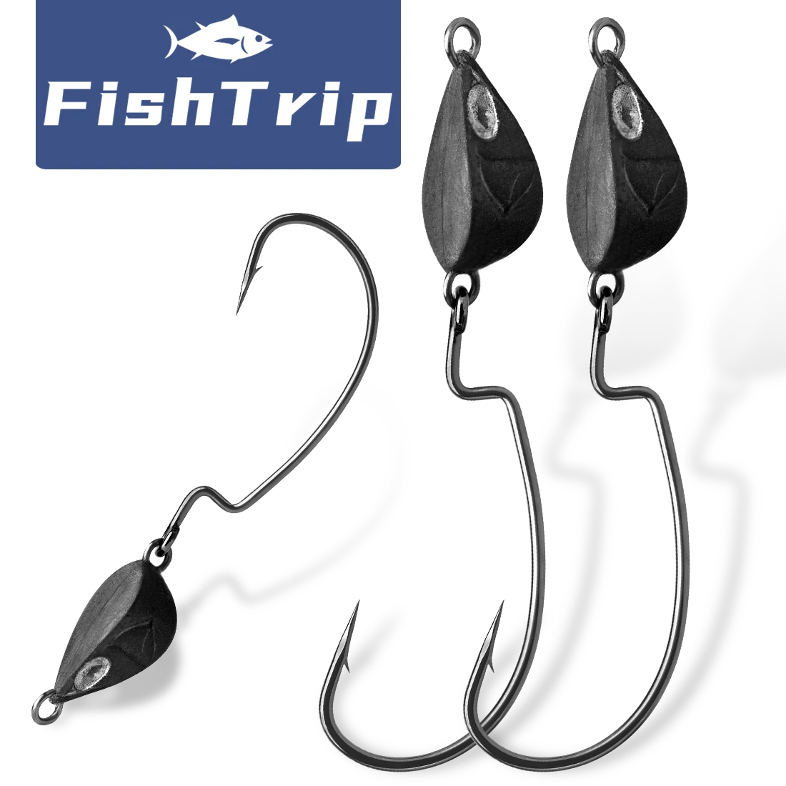Fishing Hook Weedless - FishTrip 10 pièces tête de gabarit